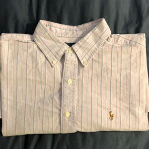 Polo Classic Fit light purple w/ blue/white stripe